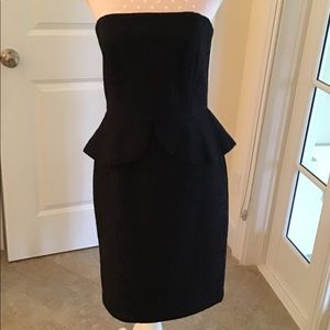 LBD Strapless peplum cocktail dress, black